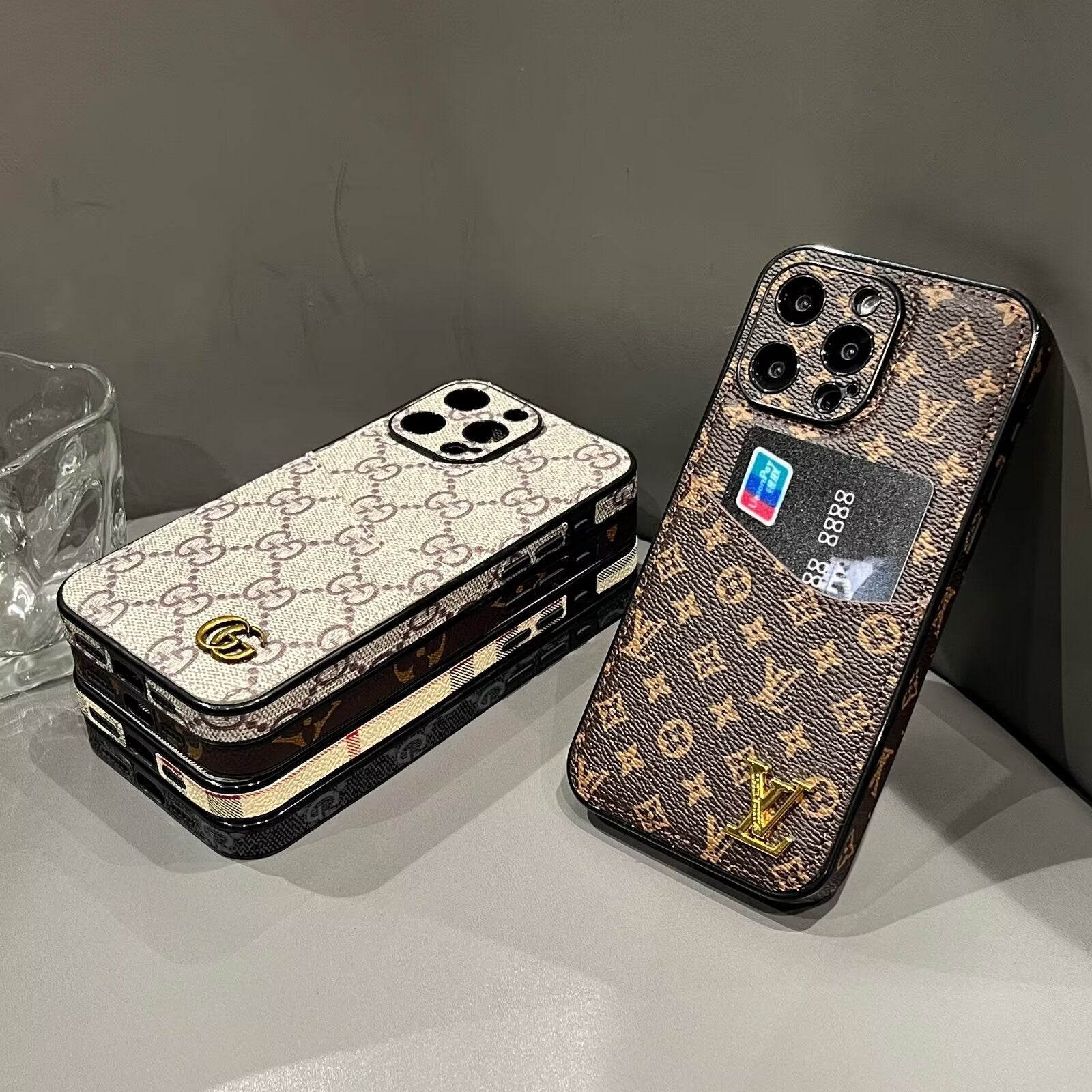 CLASSIC CANVAS LEATHER MONOGRAM BACK CARD APPLE PHONE CASEs mysite