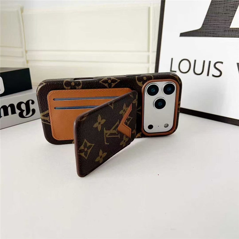 Lv Leather Card Holder Phone Case For iPhone 17 / 16 / 15 / 14/ 13s mysite