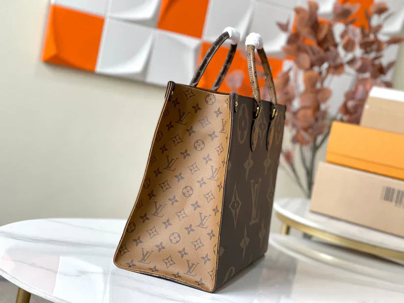 Luxe Monogram Leather Tote BagHandbag-1 mysite