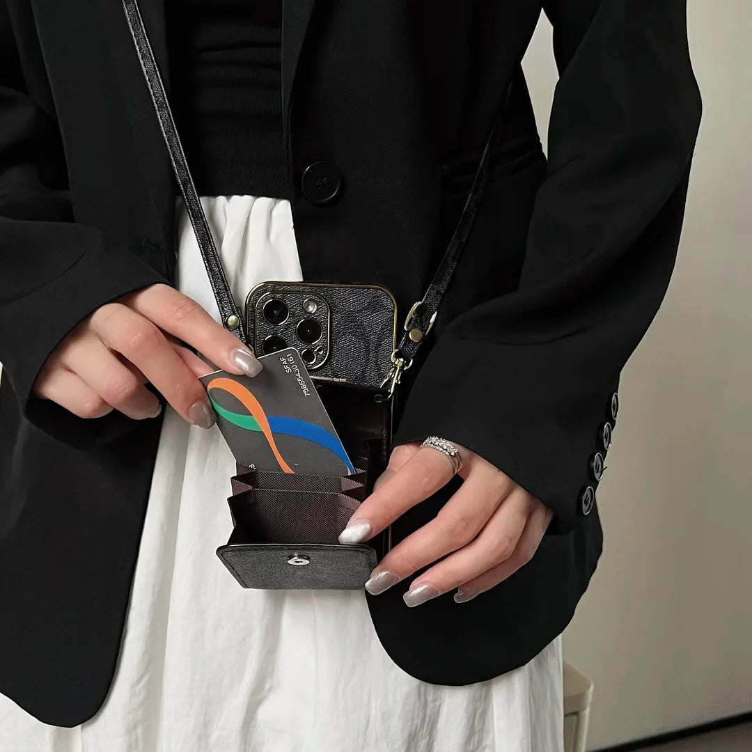 Coach Luxury Logo Accordion Card Holder Leather Crossbody Apple iPhone Cases mysite