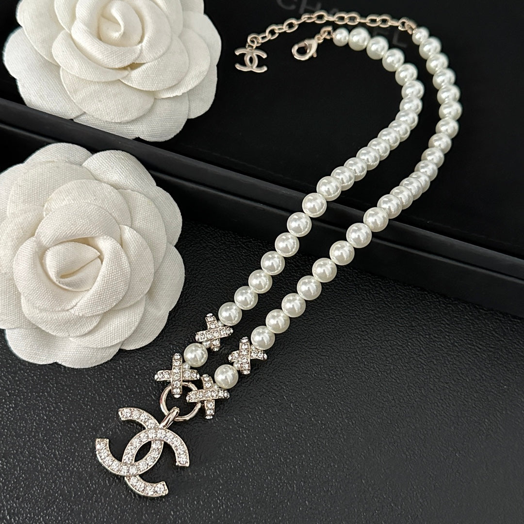 Elegant Diamond Pearl Necklace mysite