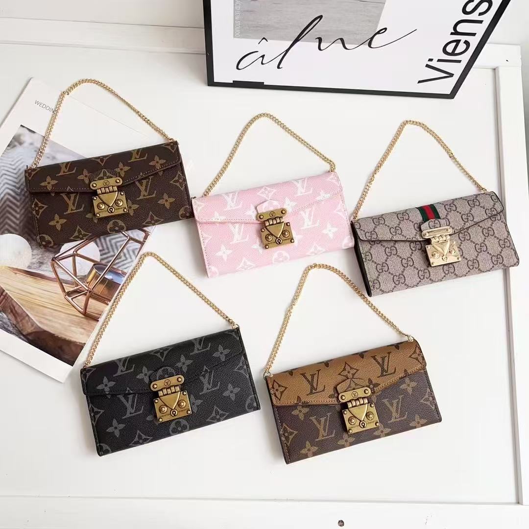 Letter Holster Scarf Chain Wallet Case For iPhone&Samsung S23U/S24U/S25U mysite