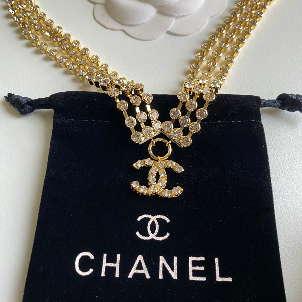 Yellow Gold Crystal Collar Necklace mysite
