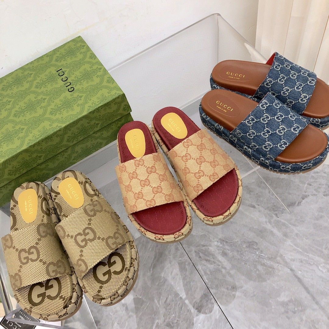 Platform Slippers With Double G Motif mysite