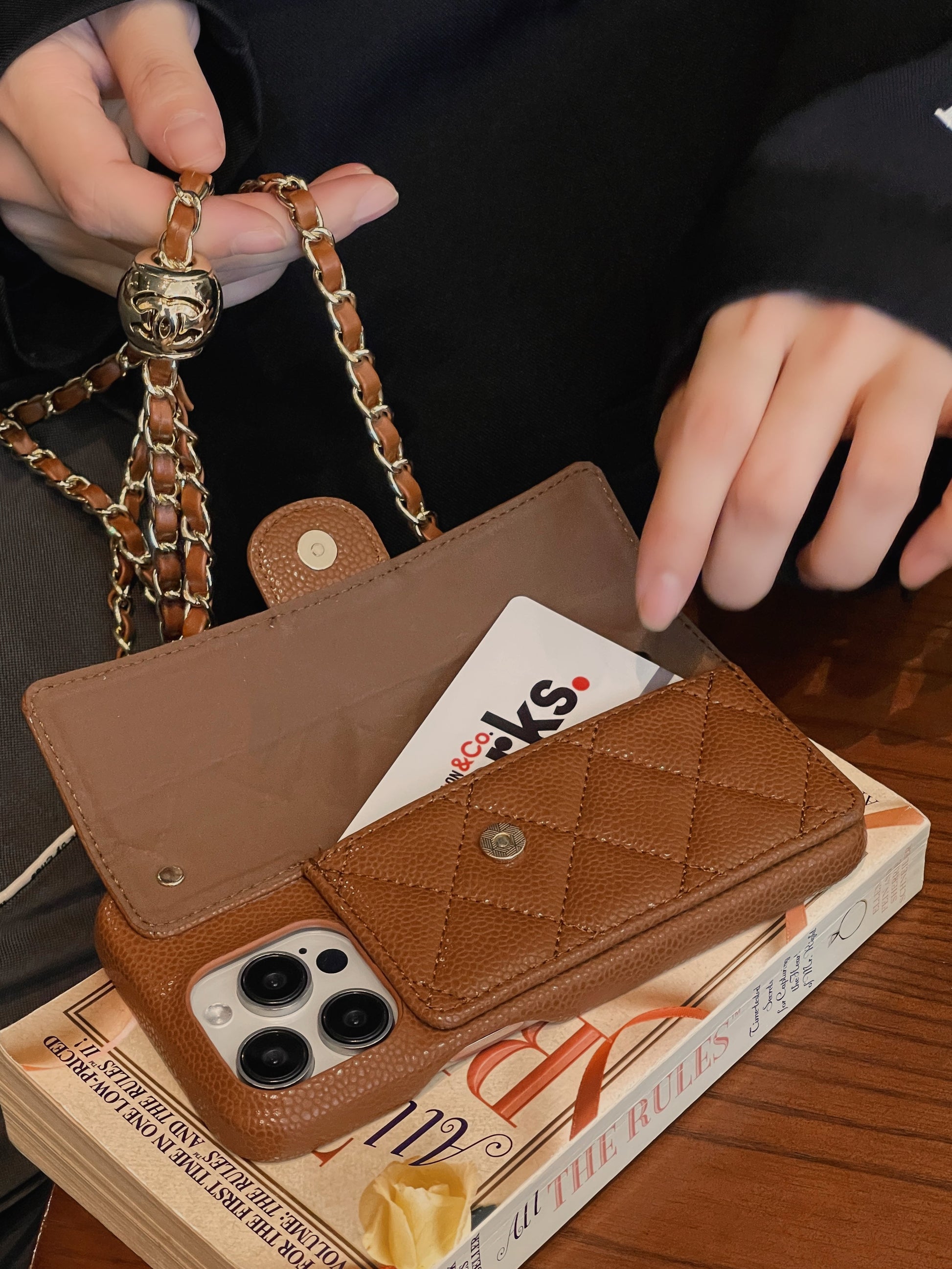 CC Card Bag Leather Chain iPhone Case mysite
