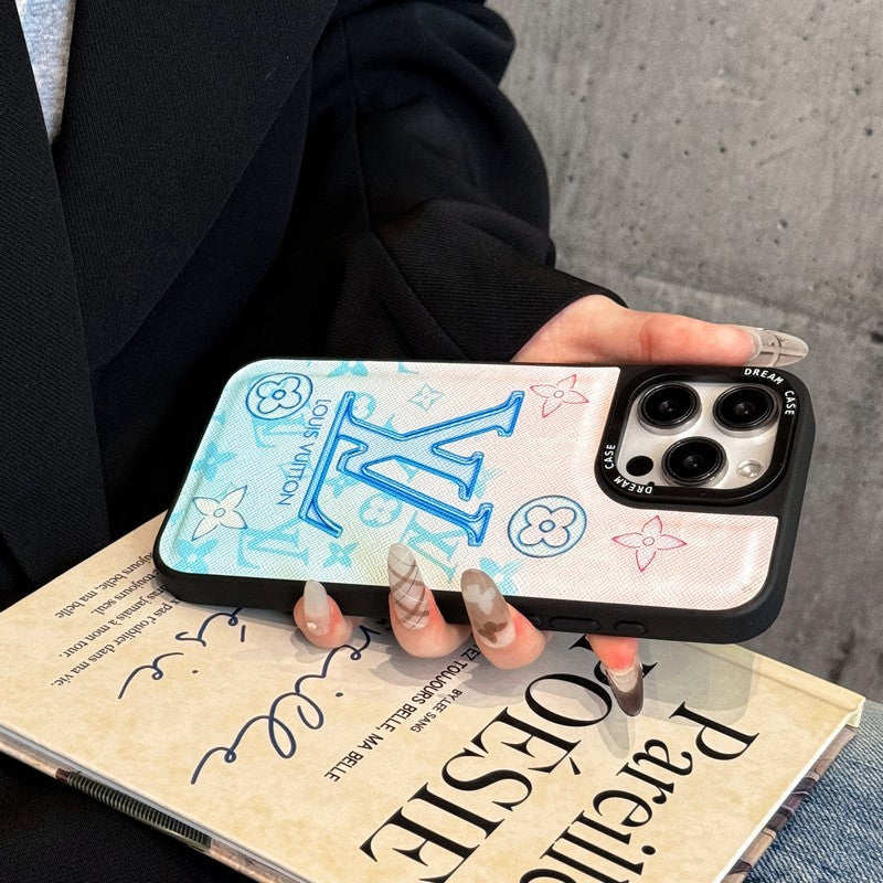 Lou Blue Leather iPhone Case mysite