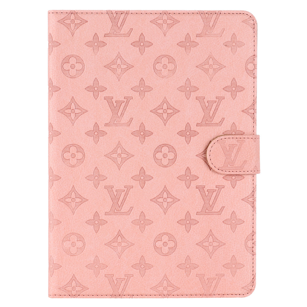3D Embossed Canvas Monogram Holster Apple iPad Flip Cover With Stand Function mysite