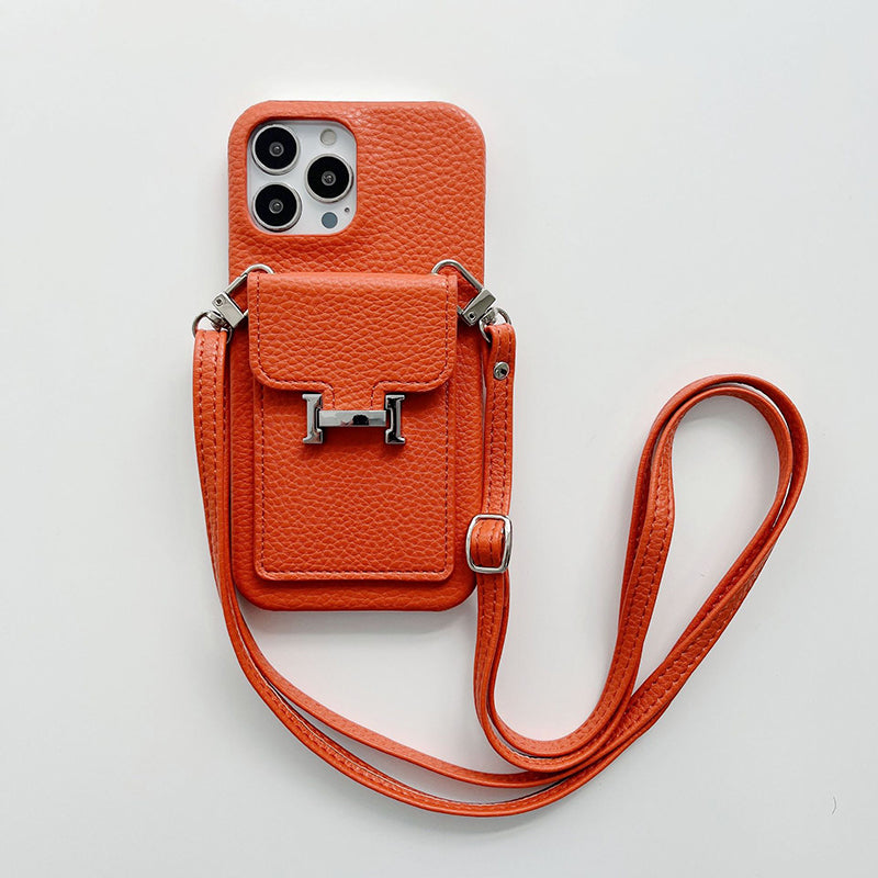 H Card Holder Leather Chain iPhone Case mysite