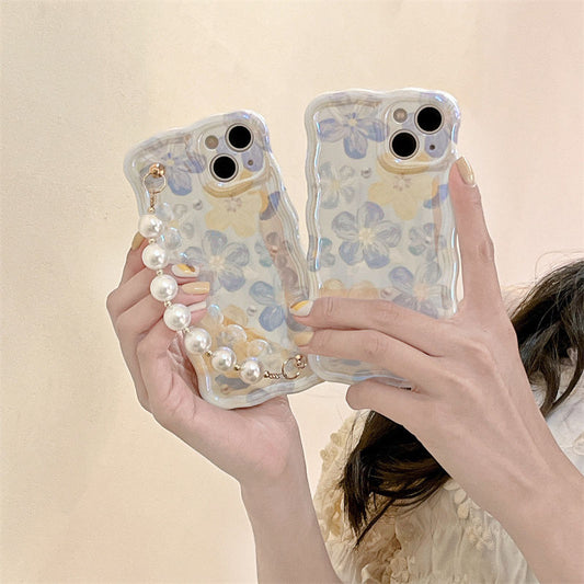 Elegant Little Flowers With Pearl Chain For iPhone Case mysite