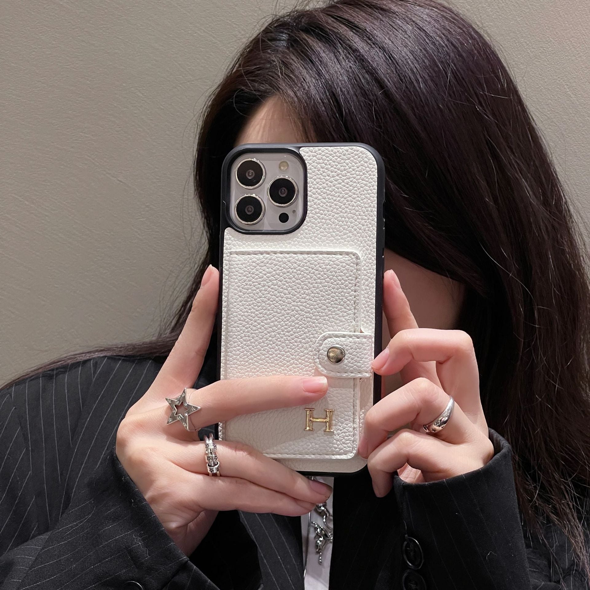 H Leather Card Holder iPhone Case mysite
