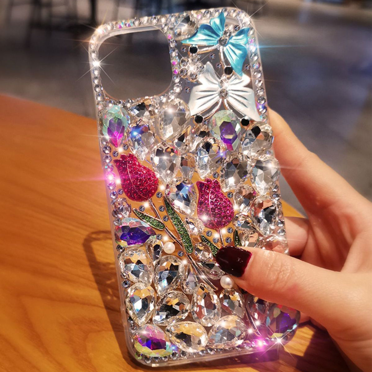 Luxury Rhinestone Diamond Flower iPhone Case mysite