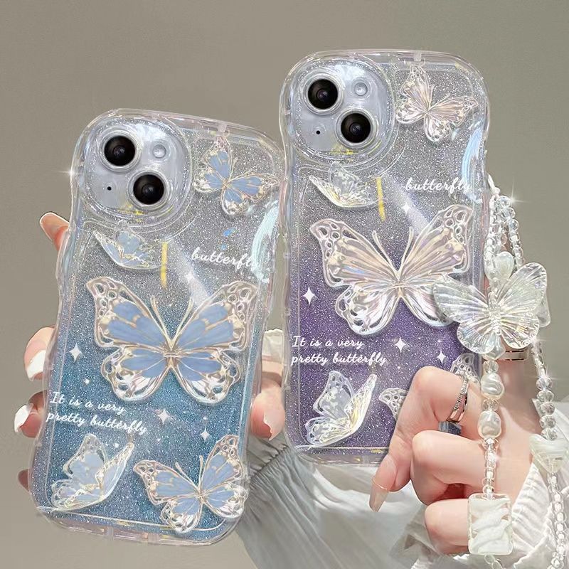 Quicksand Butterfly With Wristband For iPhone Case mysite