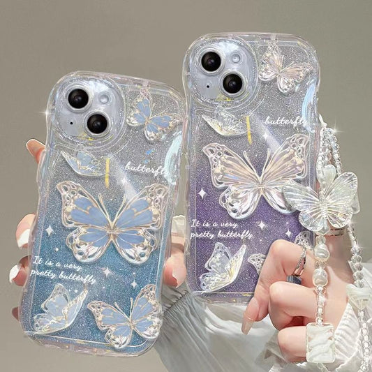Quicksand Butterfly With Wristband For iPhone Case mysite