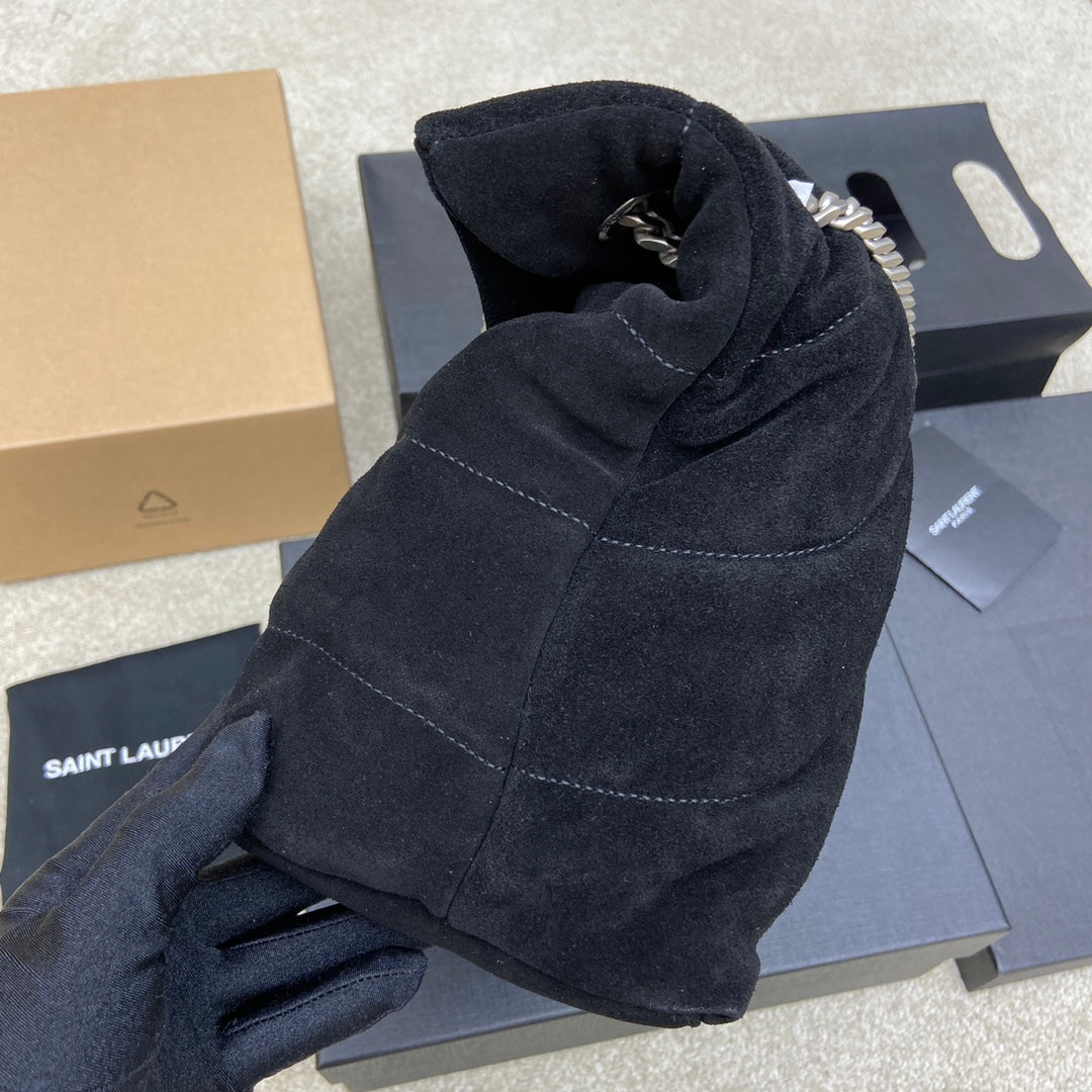 YSL Puffer Suede Black - 29x17x11cm mysite