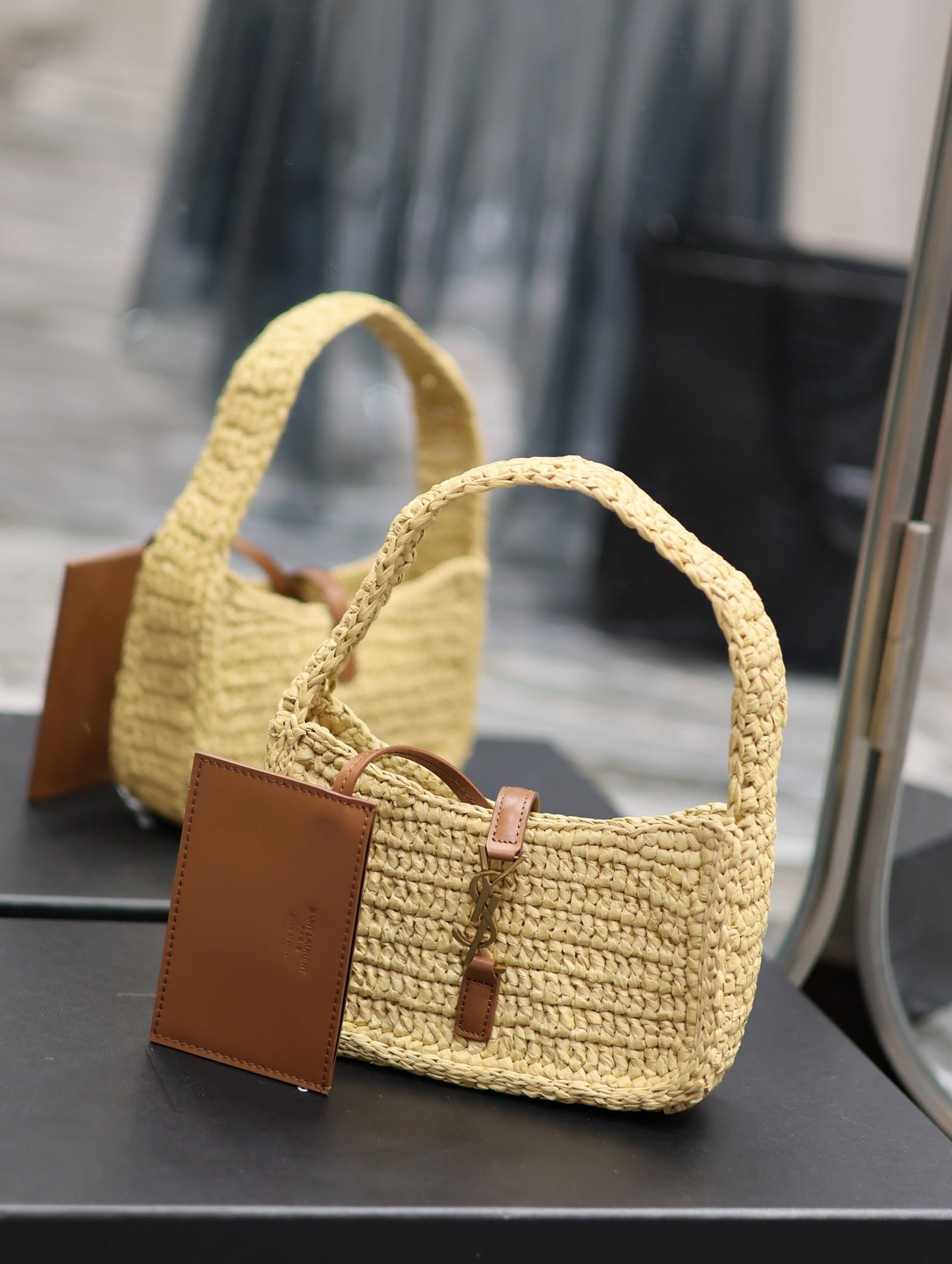 YSL Le 5 ¨¤ 7 Mini In Raffia Beige - 19 X 11.5 X 4.5 CM mysite