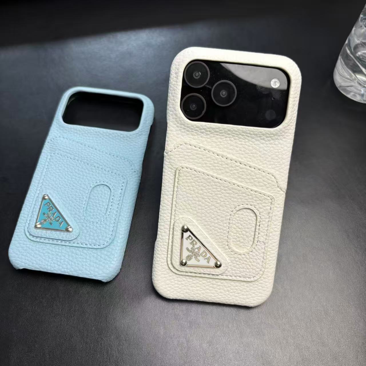 Prada Stylish Case With Card Holder For iPhone 17 / 16 / 15 / 14s mysite