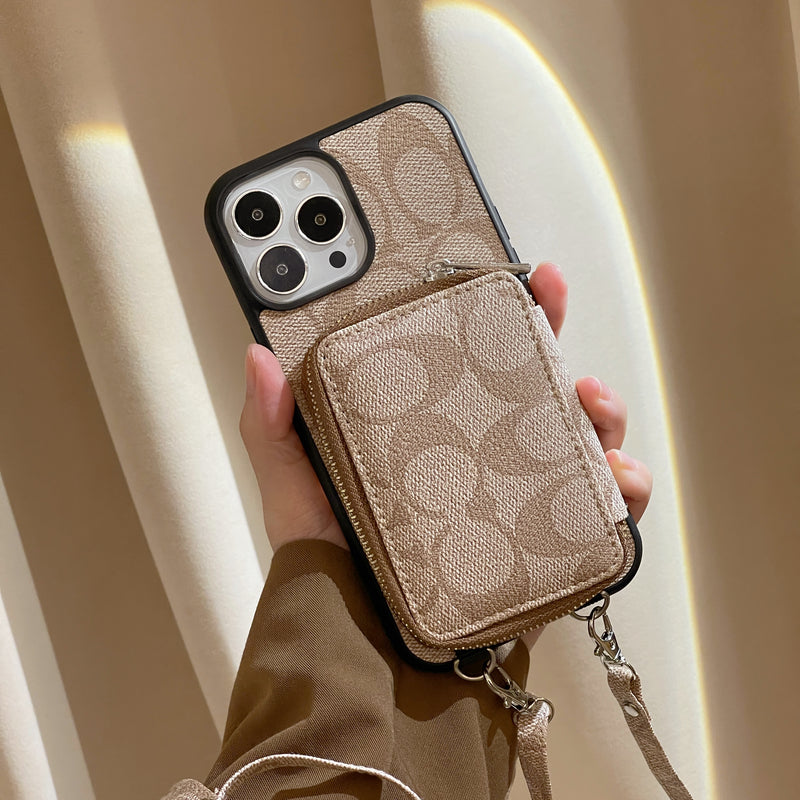 Coach iPhone Case With Wallet Coffee-LQB241412 mysite