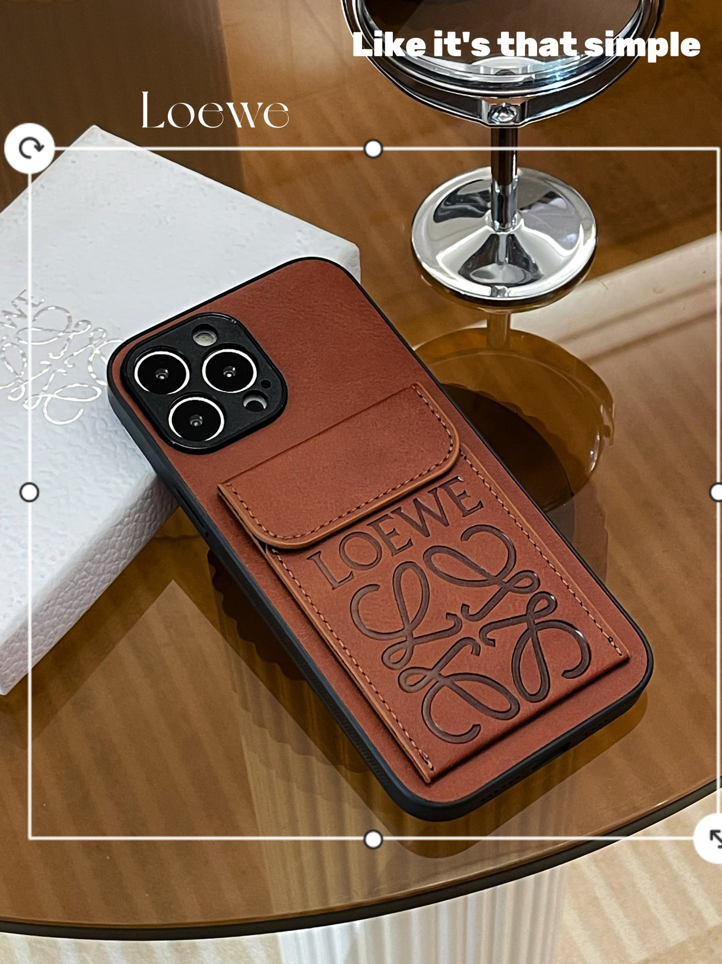 LOEWE iPhone Case With Card Holder Brown-LZP241448 mysite