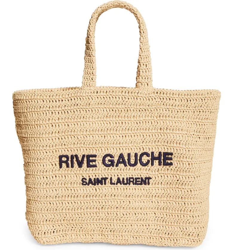 SAINT LAURENT Rive Gauche Logo Crochet Tote mysite