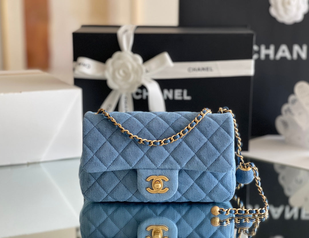 Chanel Denim Flap Bag - 20x13x7cm mysite
