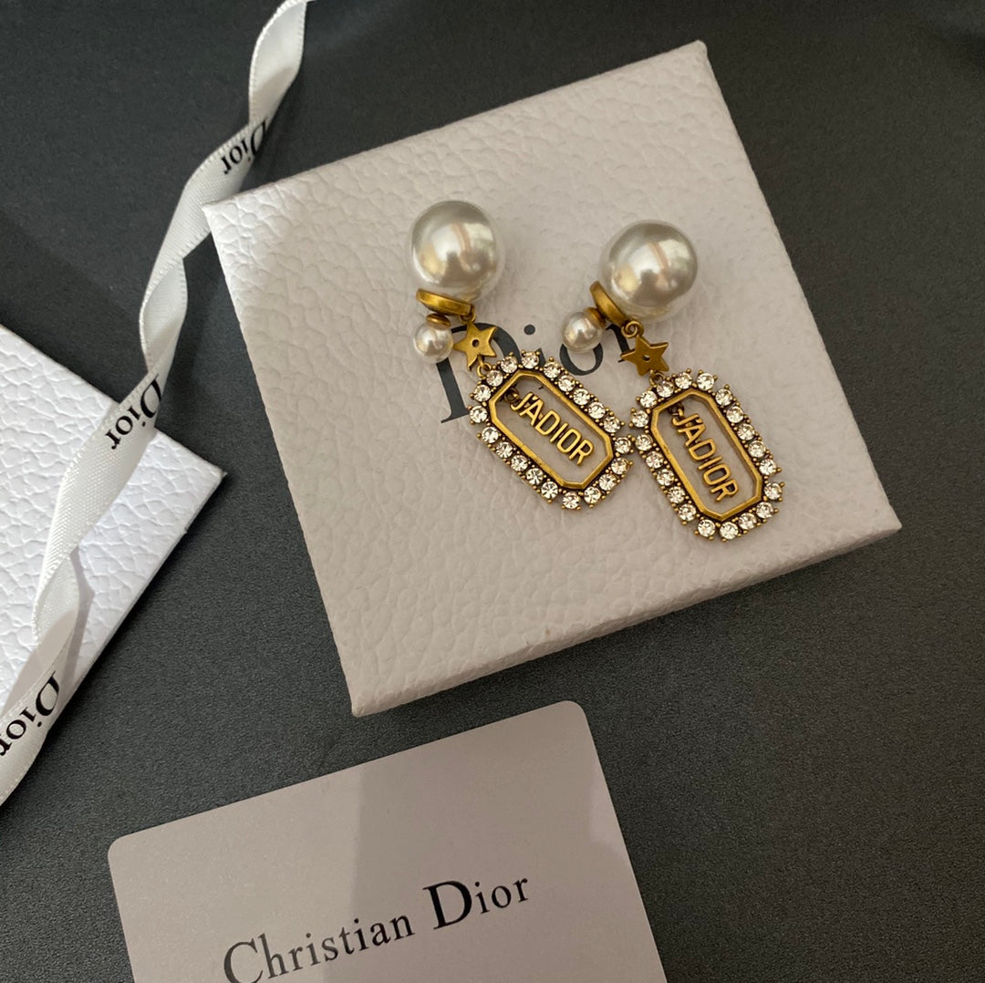 Square Pearl Diamond Earrings mysite
