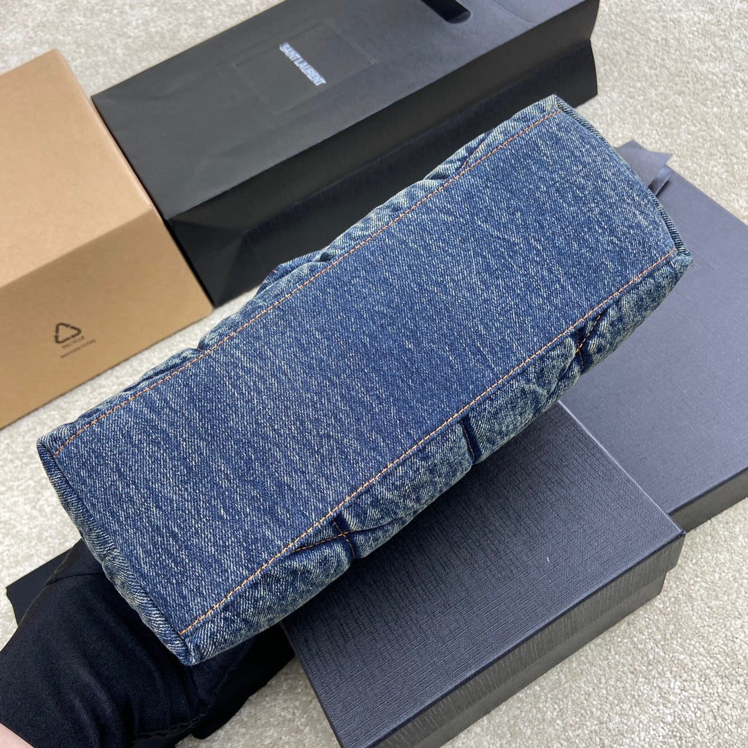 YSL Puffer Denim Bag - 29¡Á17¡Á11cm mysite