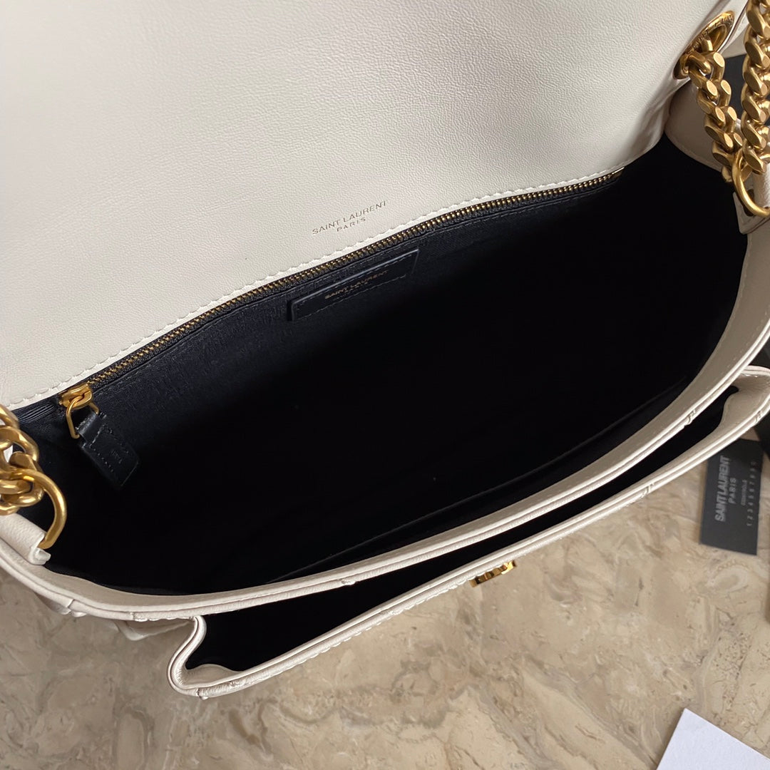 YSL Niki Medium Chain Bag In Lambskin Blanc Vintage - 28 X 20 X 8,5 CM mysite