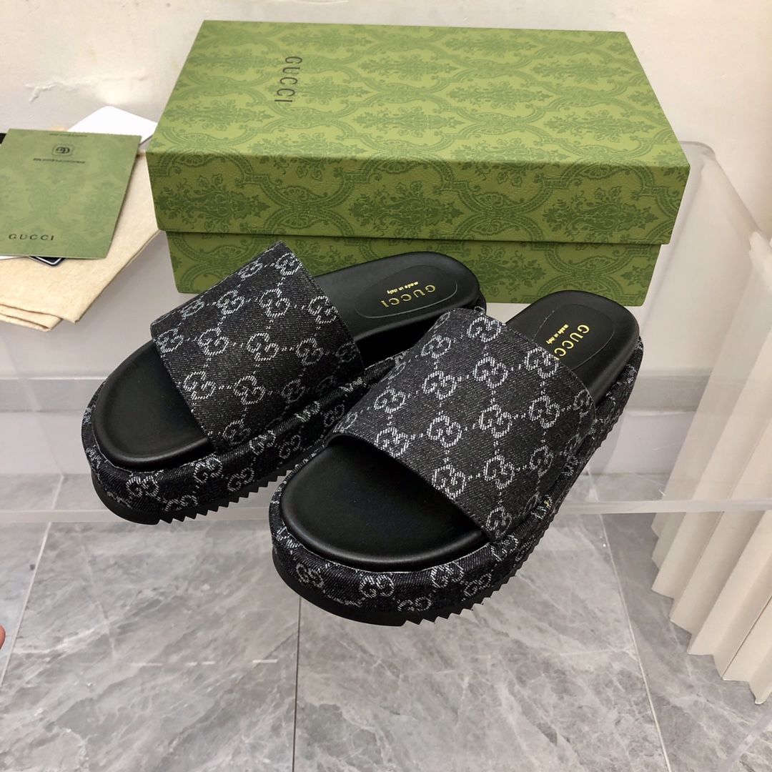 Platform Slippers With Double G Motif mysite