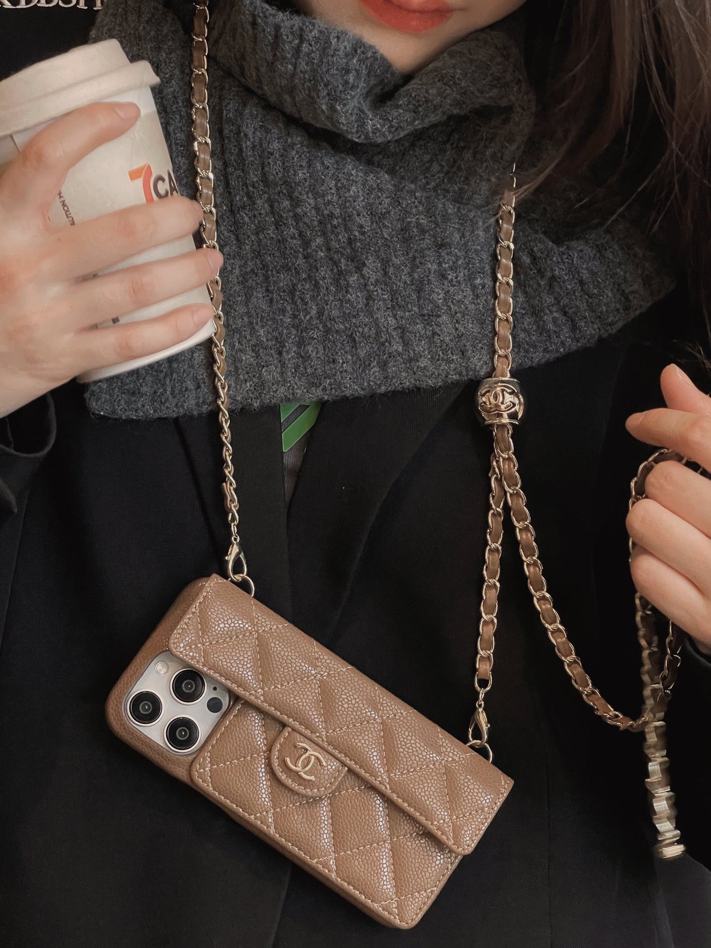 CC Card Bag Leather Chain iPhone Case mysite