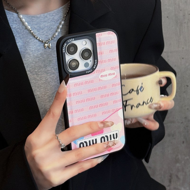 Miu Green & Pink Leather iPhone Case mysite