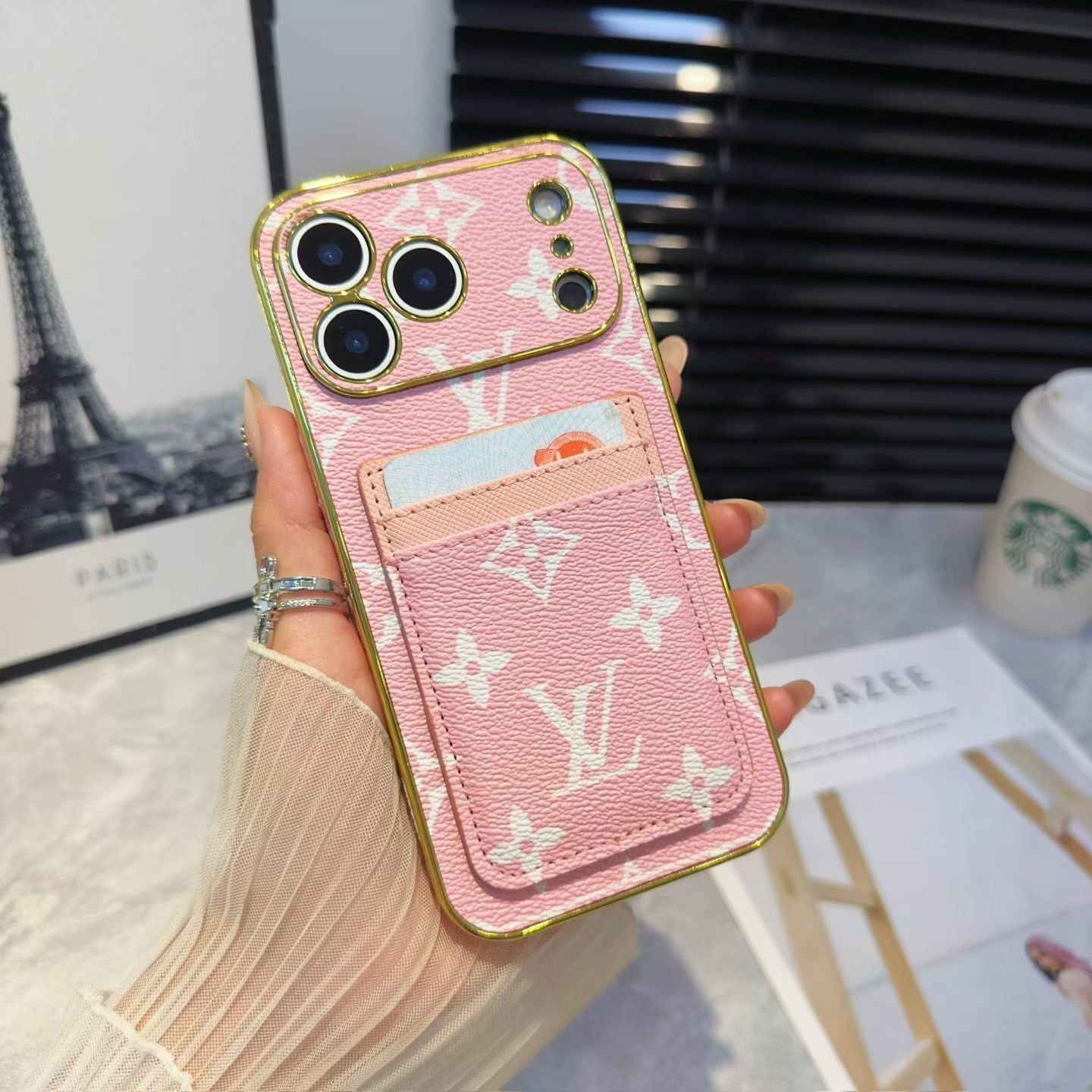 Lv Luxury Phone Case With Card Holder For iPhone 17/ 16 / 15 / 14s mysite
