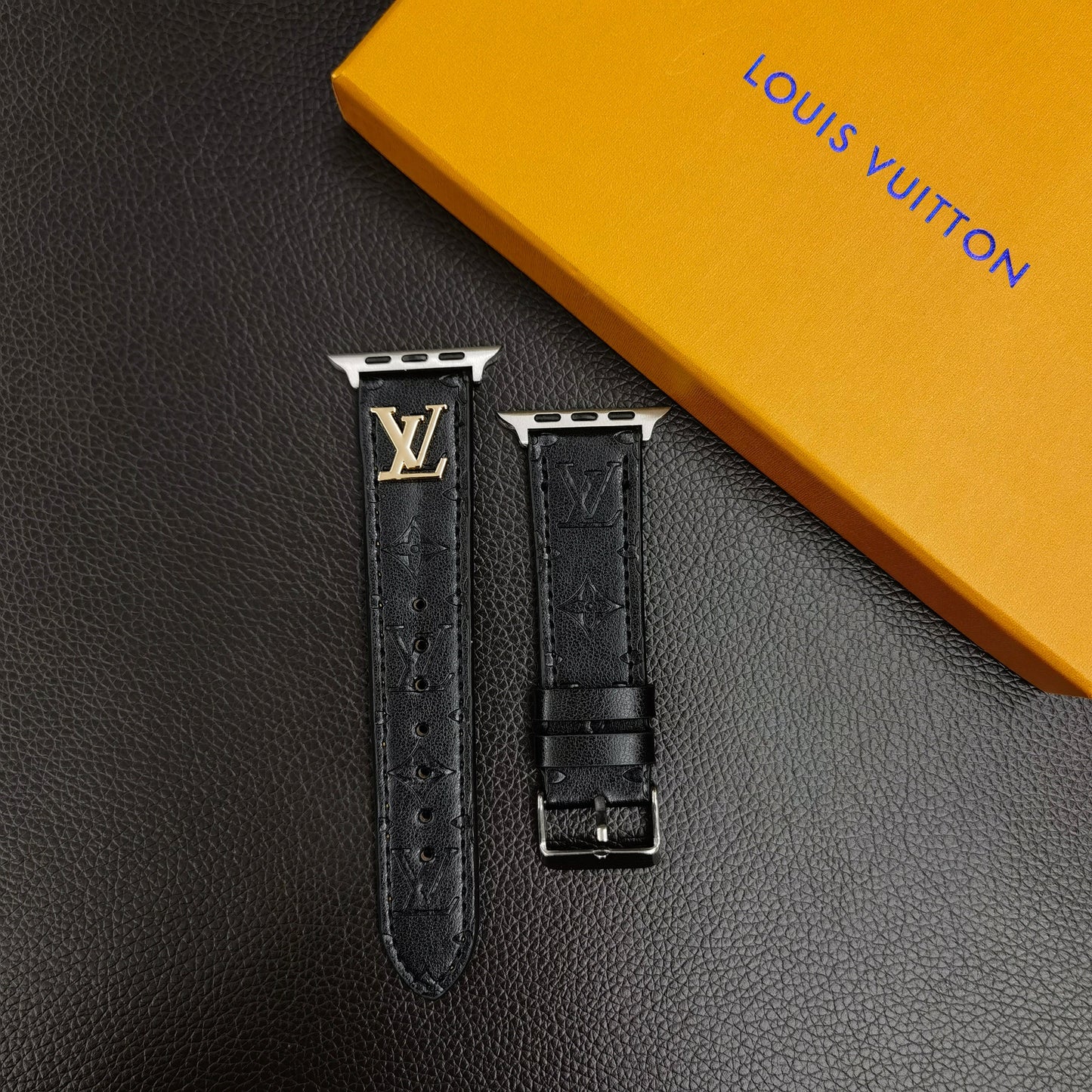 BAND METAL LOGO 3D EMBOSSED MONOGRAM LEATHER APPLE WATCH mysite