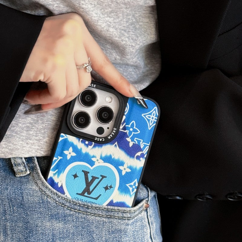 Lou Blue Leather iPhone Case mysite