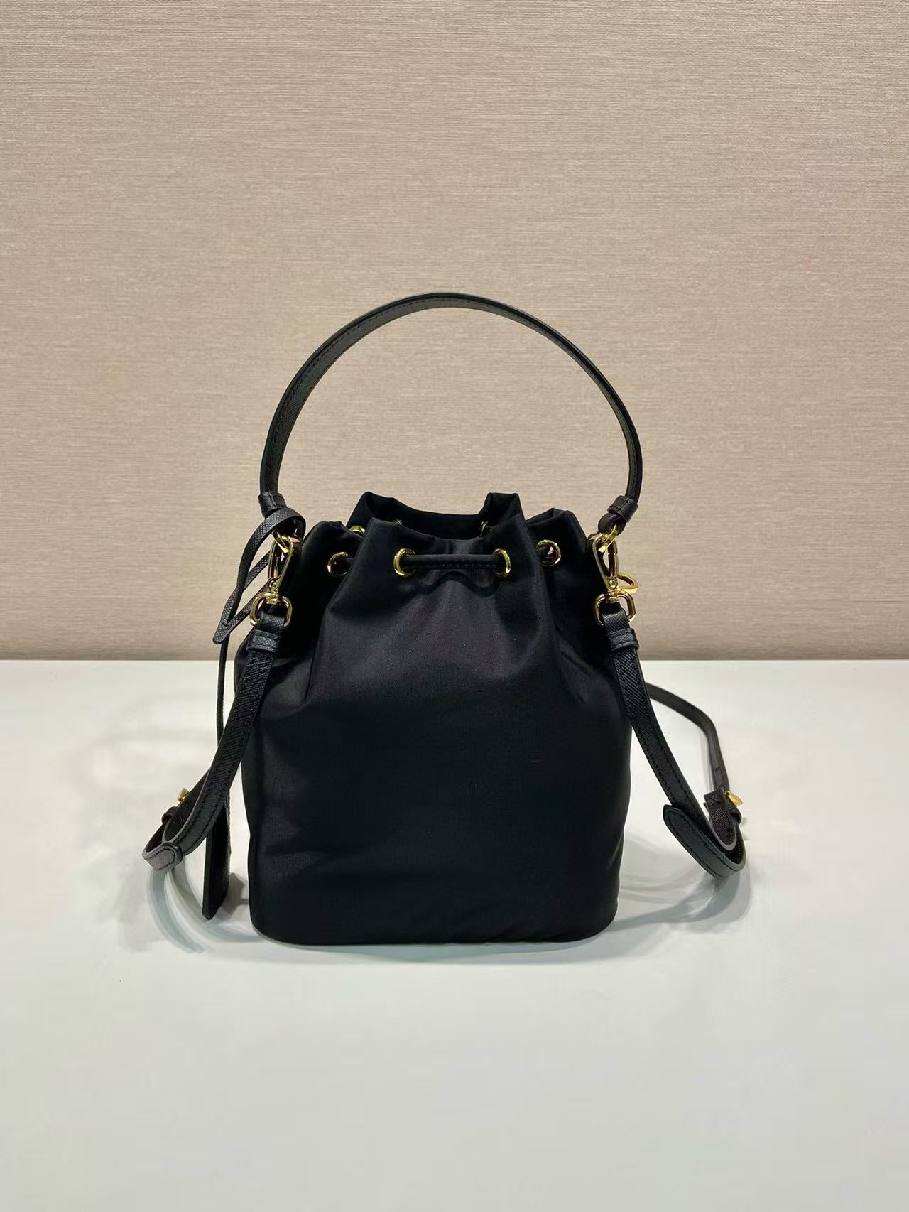 PRA bucket bag 19 black nylon fabric mysite