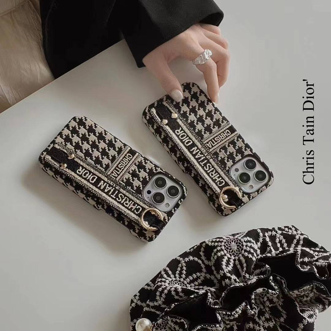 Phone Case with Hand Strap for iPhone Fashion Fabrics mysite