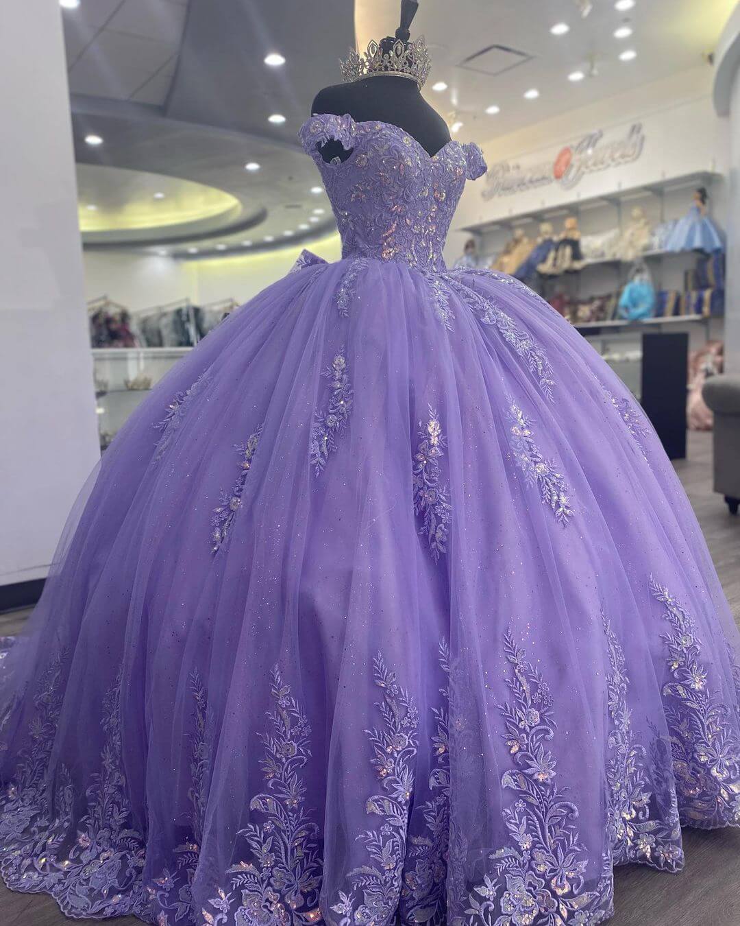 Lilac Corset Mexican Quinceanera Dress Ball Gown Prom Dress ,Appliques Lace Birthday Party Dress  cg24978s mysite