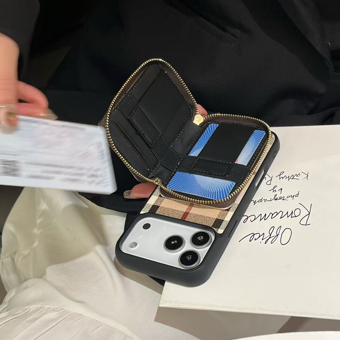 Canvas Leather Wallet Card Holder Crossbody iPhone Case For iPhone 17 / 16 / 15 / 14s mysite