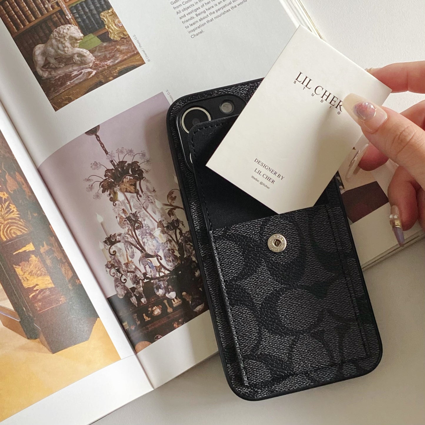 Coach iPhone Case With  Wallet Black-HP240513 mysite