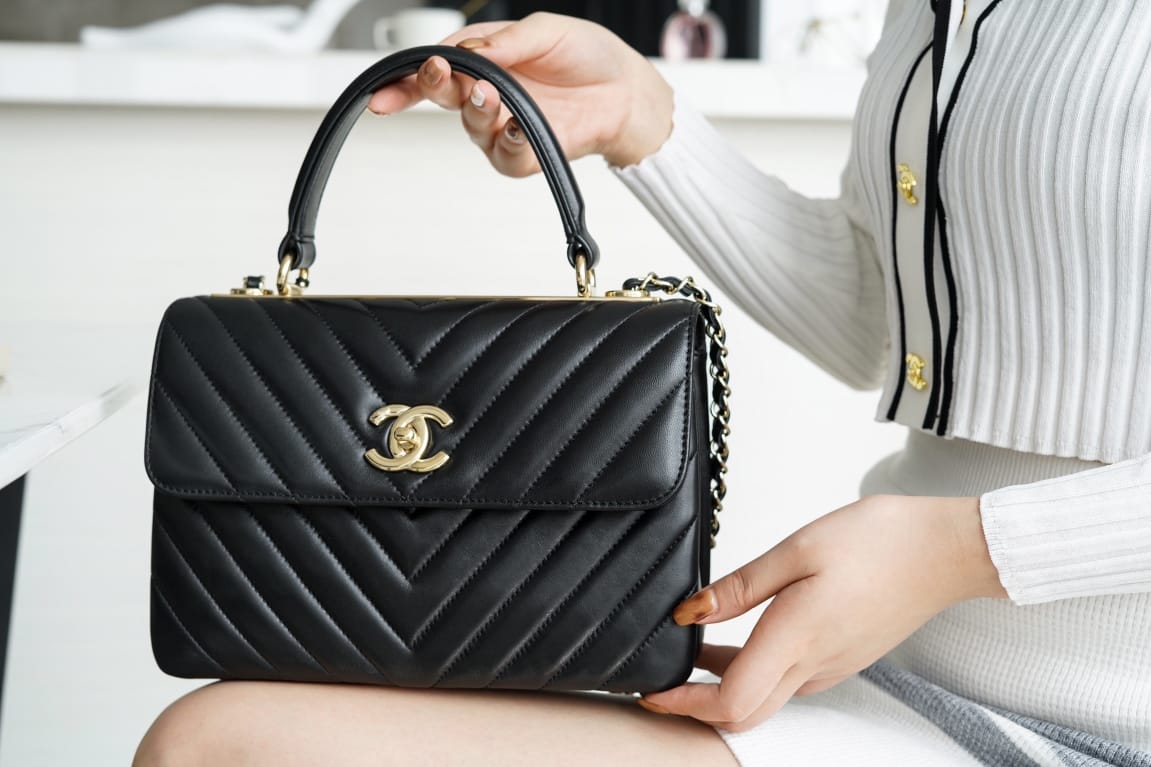 CHANEL Trendy CC25 Pre-Owned medium Chevron Trendy handbag  25cm mysite