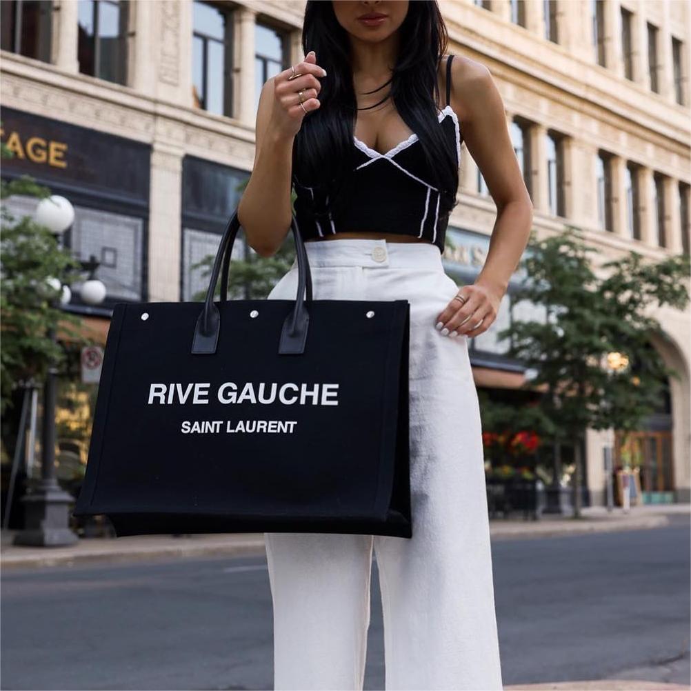 SAINT LAURENT Rive Gauche canvas tote mysite