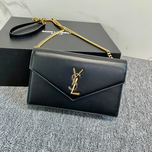 YSL Cassandra Shoulder Black Bag - 19x12.5x3.5cm mysite