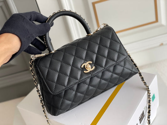 Chanel Coco Handle Black Bag Handle Flap Small/Mini Bag Black - 24x14x10cm mysite