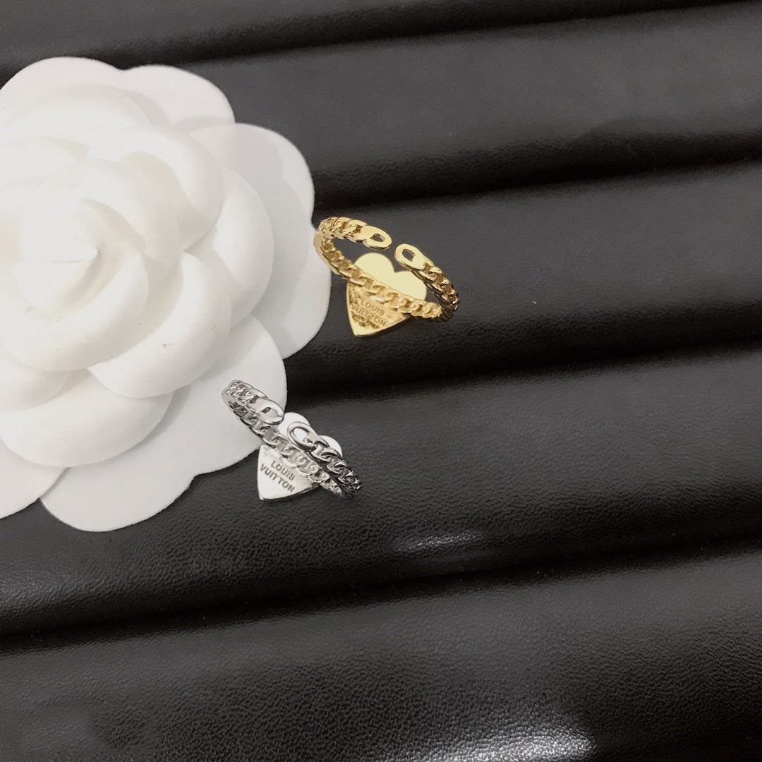 Fashion Diamond Heart Open Ring mysite