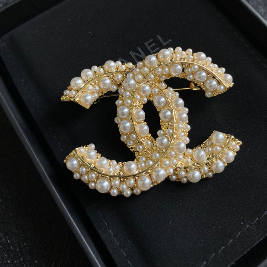 Elegant Pearl Logo Brooch mysite