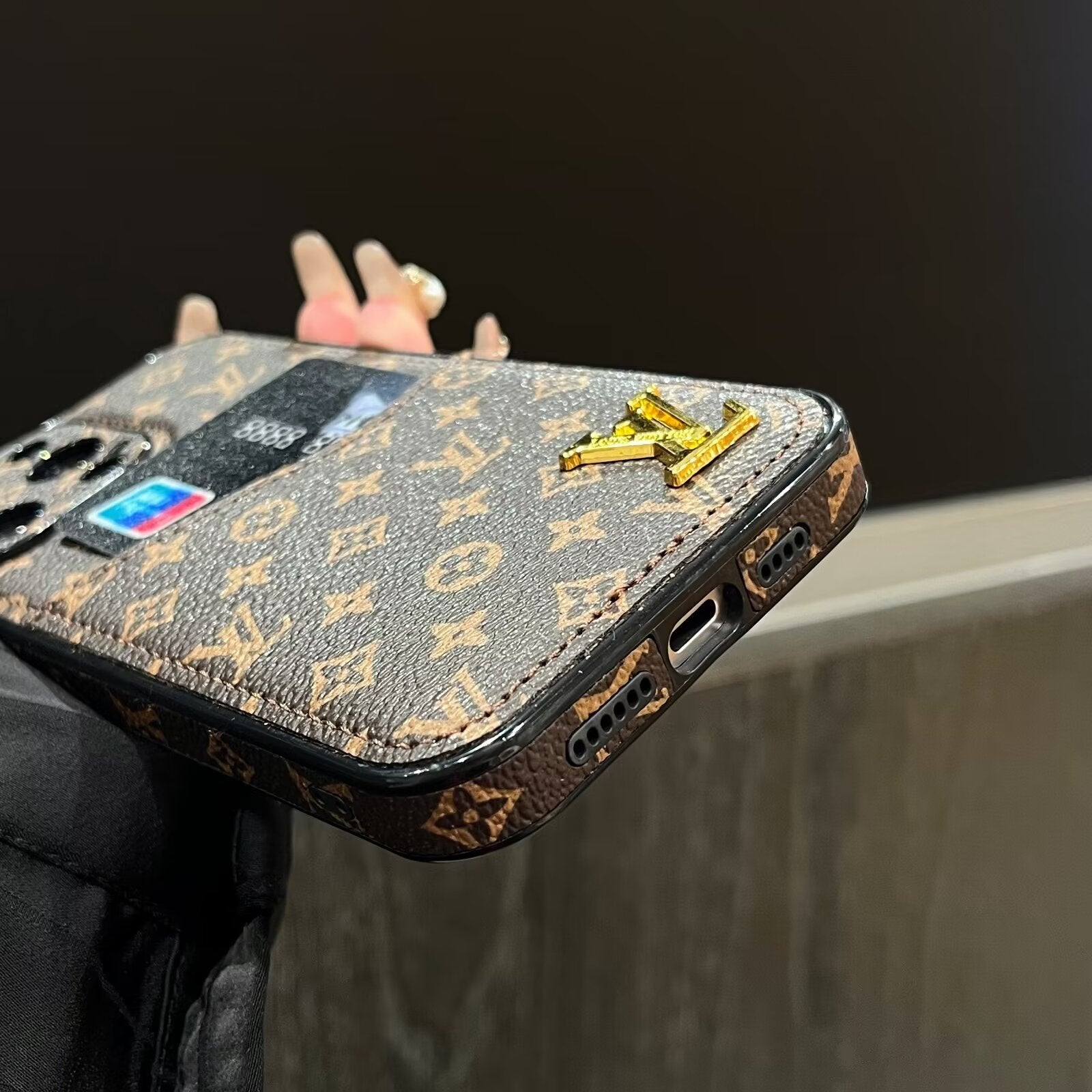 CLASSIC CANVAS LEATHER MONOGRAM BACK CARD APPLE PHONE CASEs mysite