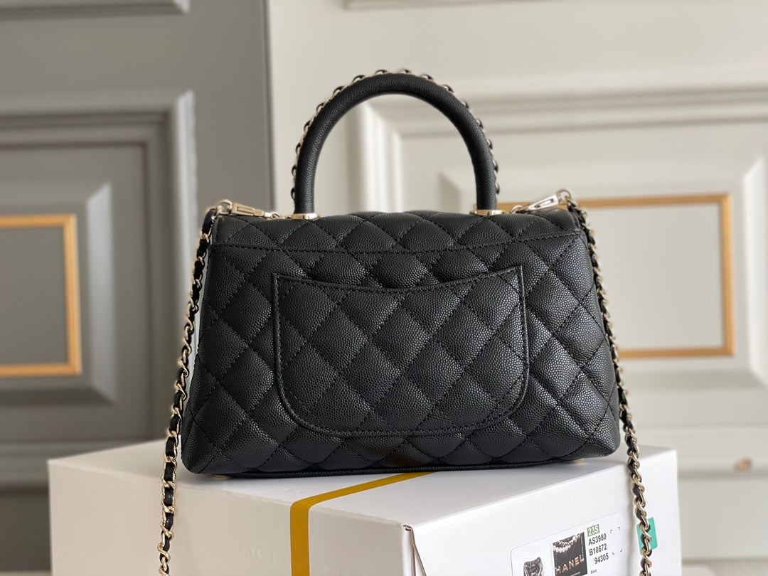 Chanel Coco Handle Black Bag Handle Flap Small/Mini Bag Black - 24x14x10cm mysite