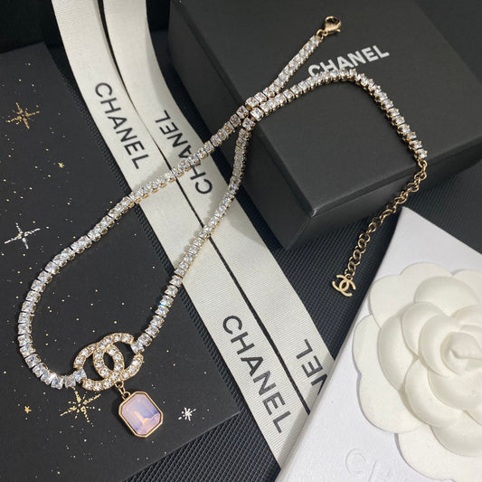Elegant Square Crystal Diamond Necklace mysite