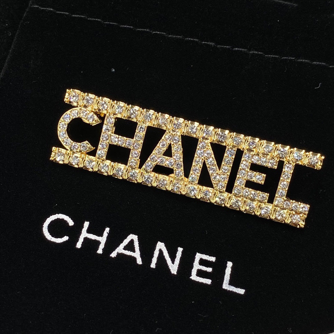 Sparkling Diamond Letter Brooch mysite
