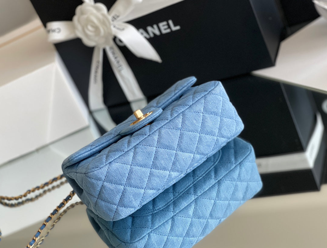Chanel Denim Flap Bag - 20x13x7cm mysite