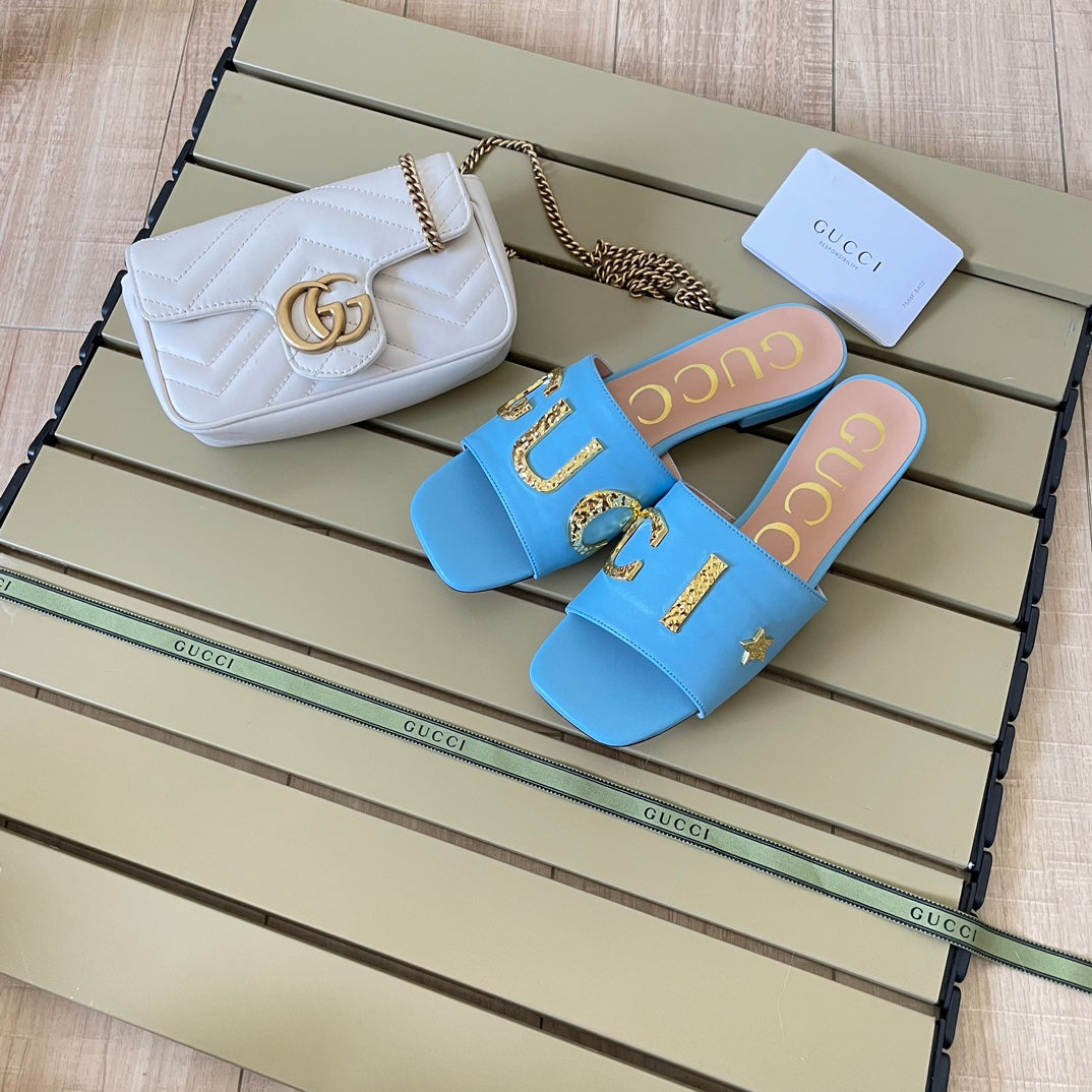 Vintage Embossed Letters Slippers mysite